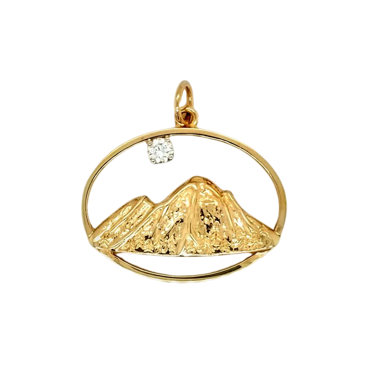 14K Gold Mount Shasta .24ct Diamond Moon Pendant — Jon Thomas Fine